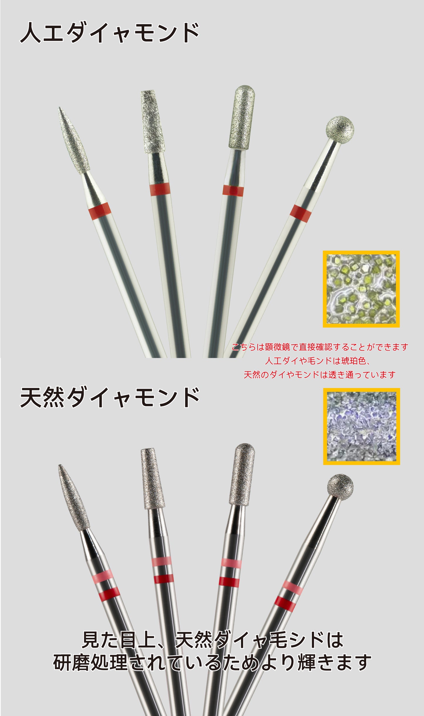 天然ダイヤモンドビット- 直径2.5 順テーパーフラットヘッド ダイヤモンドコートバー