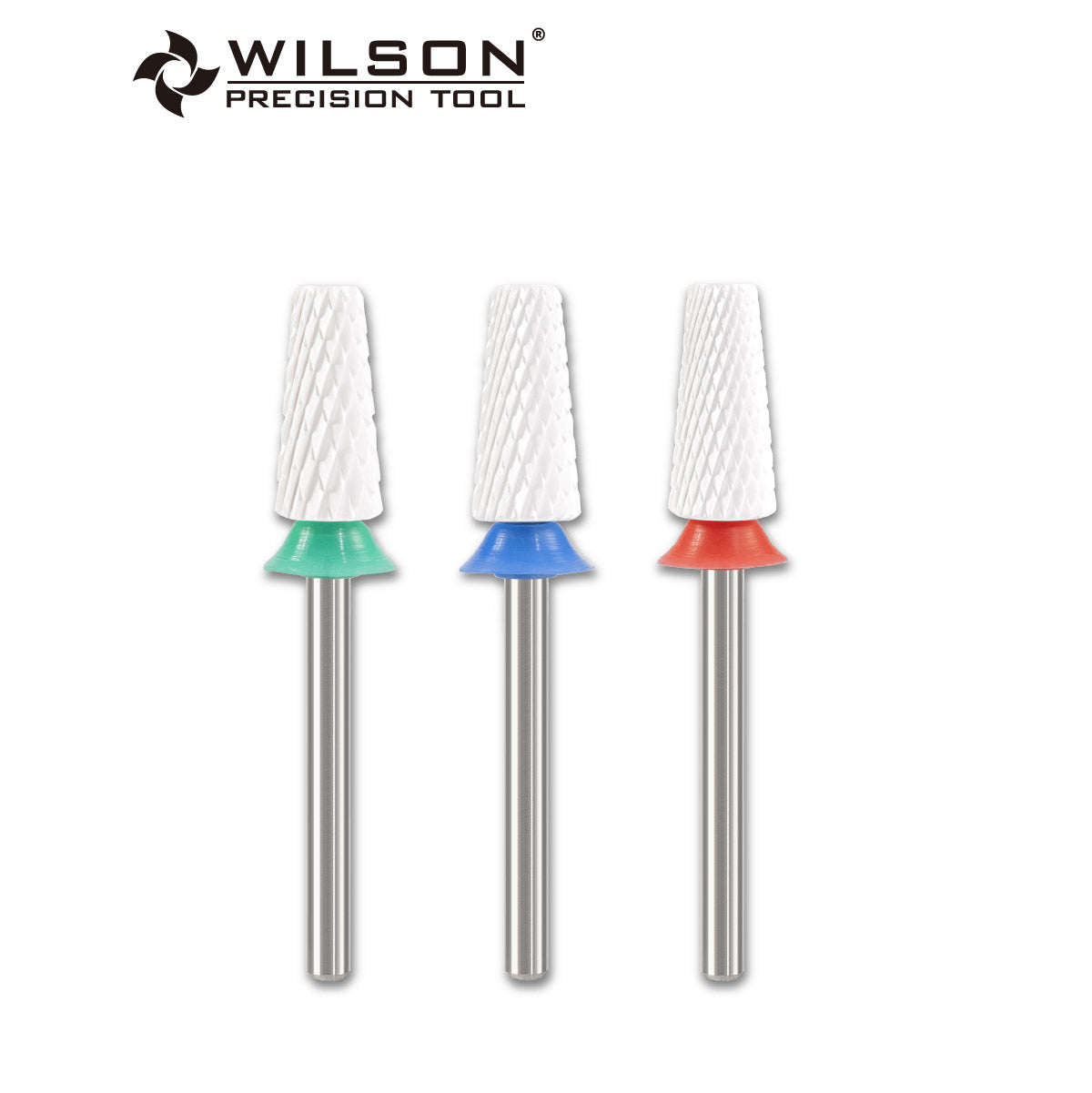 WILSON ネイルグラインダーヘッド - φ6.0mm テーパー&フラット面取り・複合セラミック(ホワイト)
