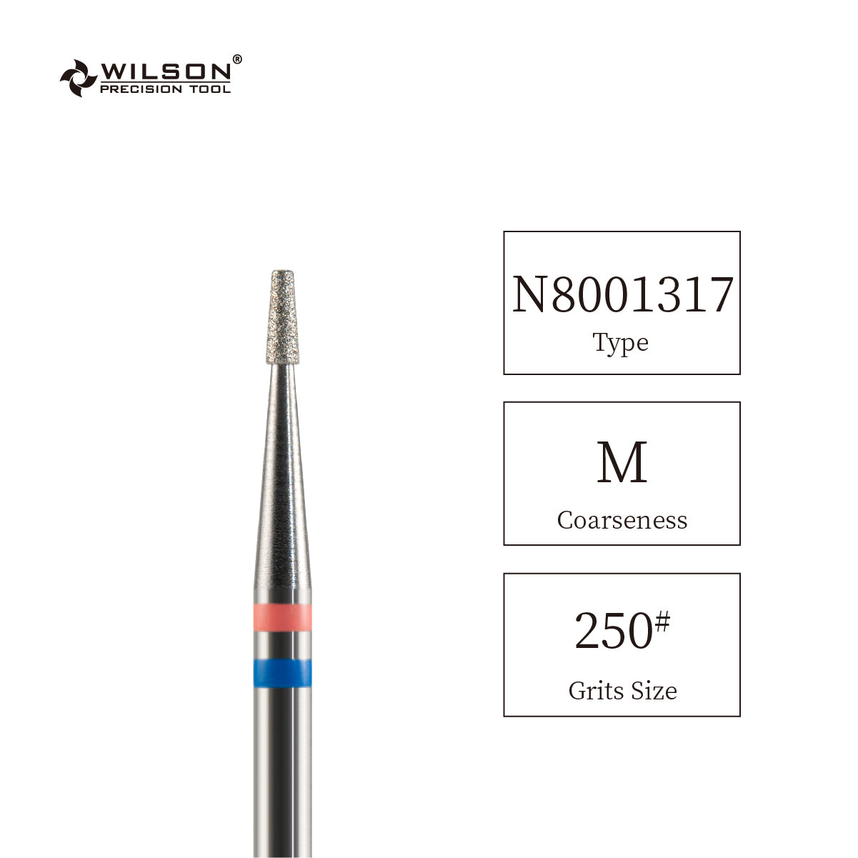 WILSON 天然ダイヤモンドビット- 直径1.4mm ショートブレード順テーパーフラットヘッド
