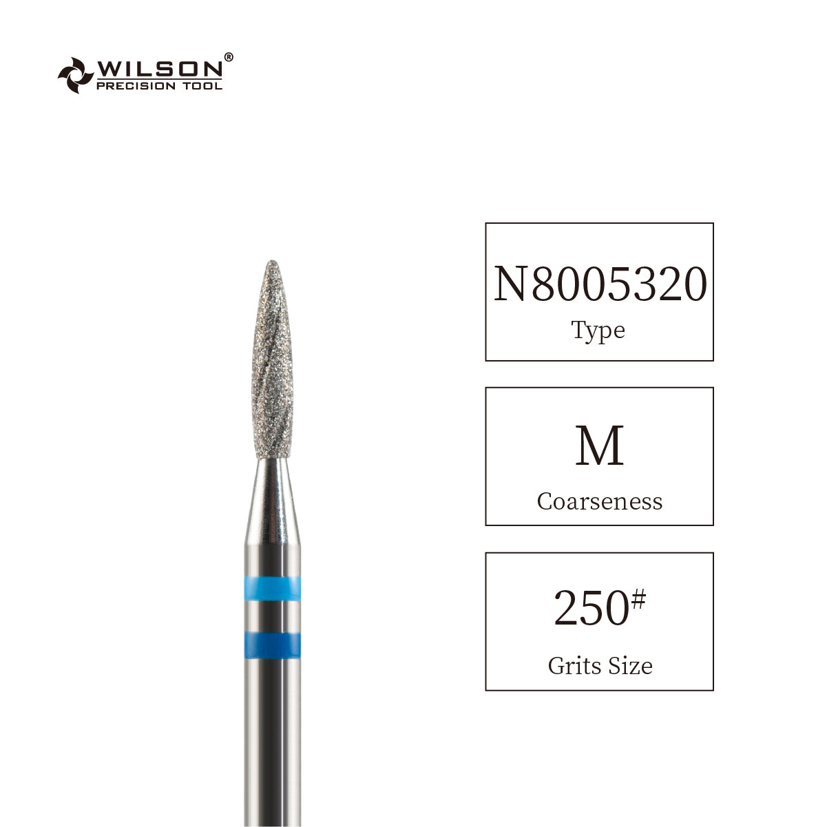 WILSON 天然ダイヤモンドビット- 直径1.8mm トーチ型 (冷却タンク)