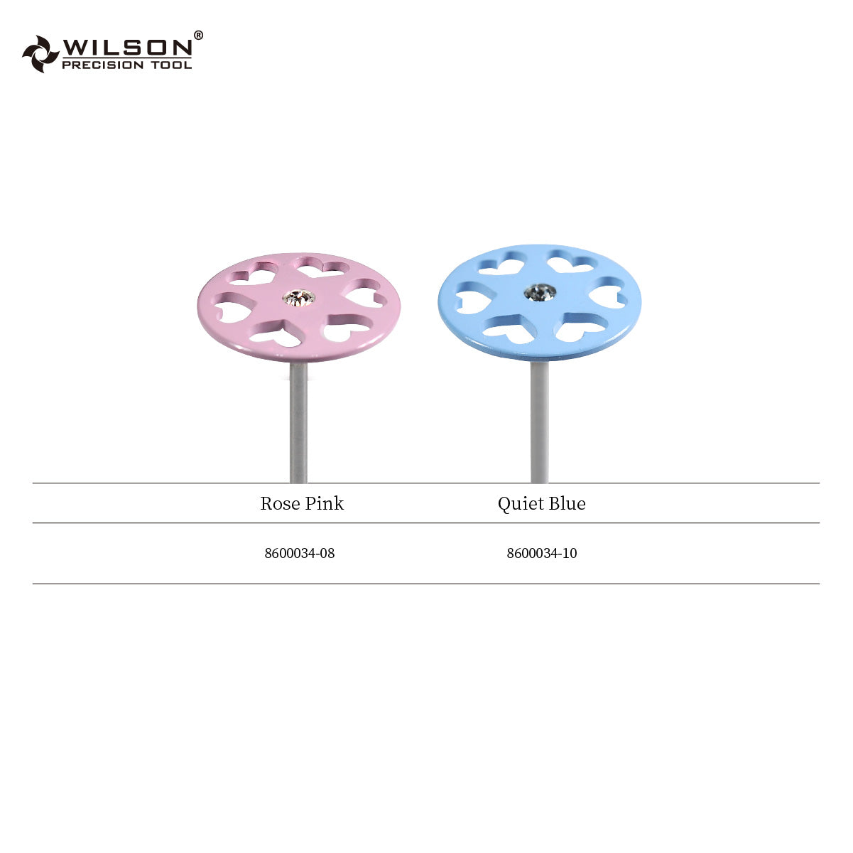 WILSON φ25mm ハートシャフト (サンドペーパー8枚付き - 各粒度2枚ずつ) - ローズピンク/セレーンブルー