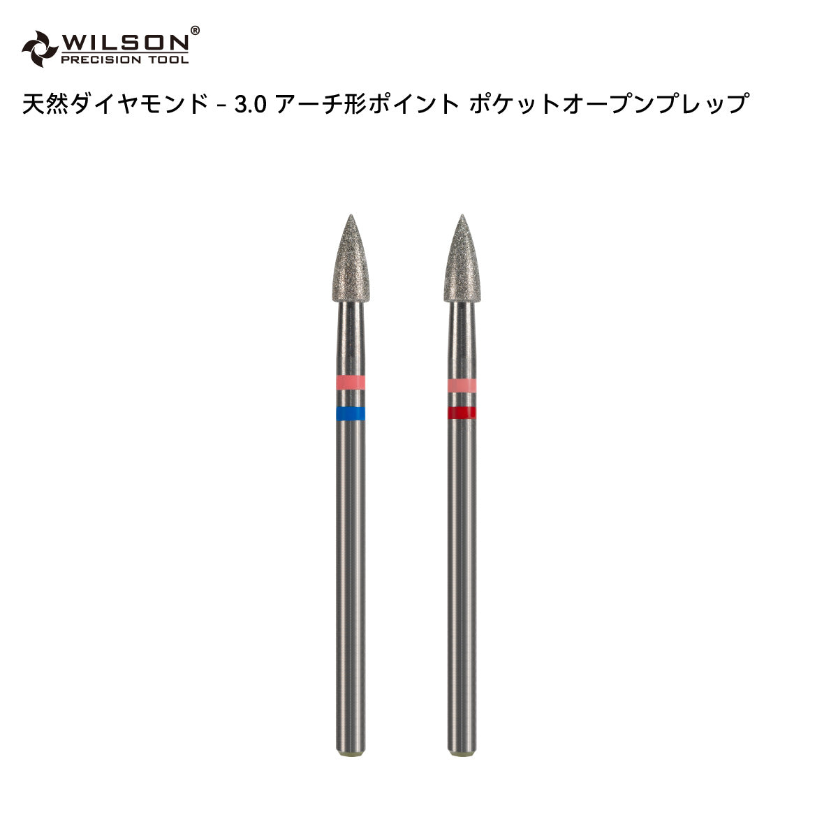 WILSON 天然ダイヤモンド - 直径3.0mm アーチ形ポイント ポケットオープンプレップ