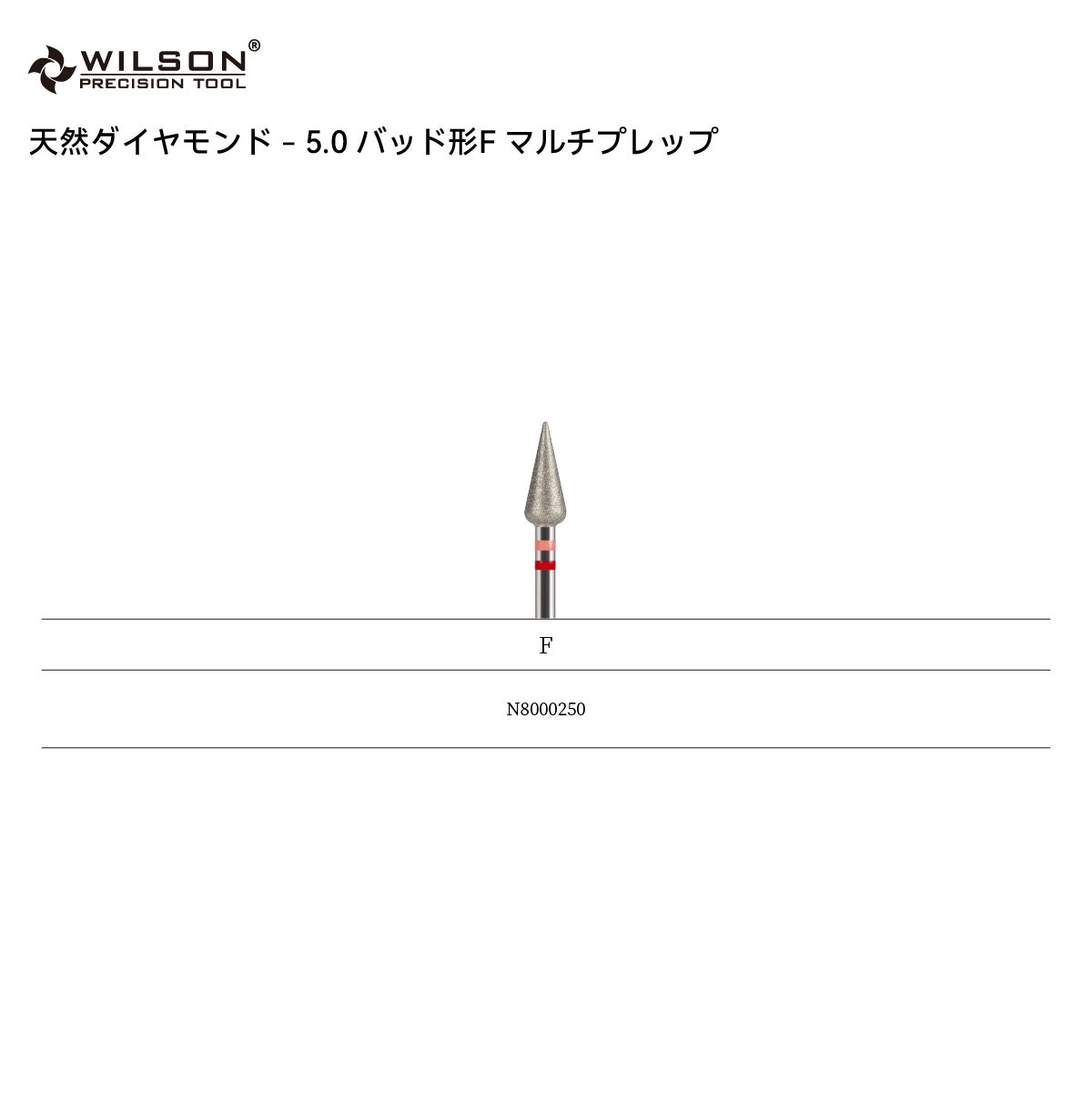 WILSON 天然ダイヤモンド - 直径5.0mm バッド形F マルチプレップ