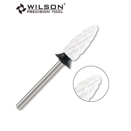 WILSON ネイルアート用 φ6.0mm トーチ形状 複合セラミックバー（ホワイト）