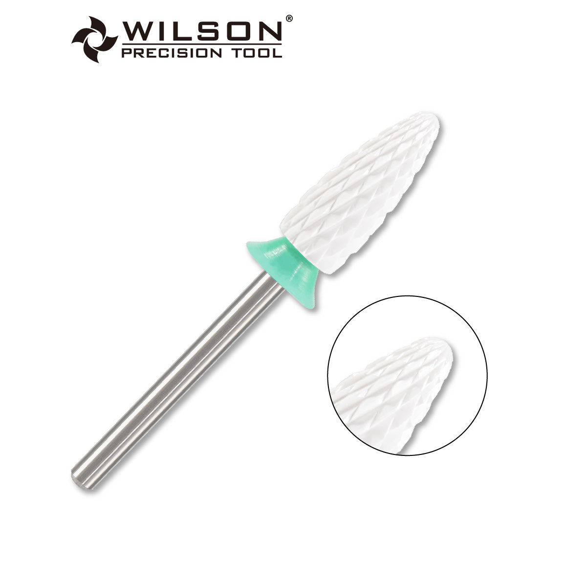 WILSON ネイルアート用 φ6.0mm トーチ形状 複合セラミックバー（ホワイト）