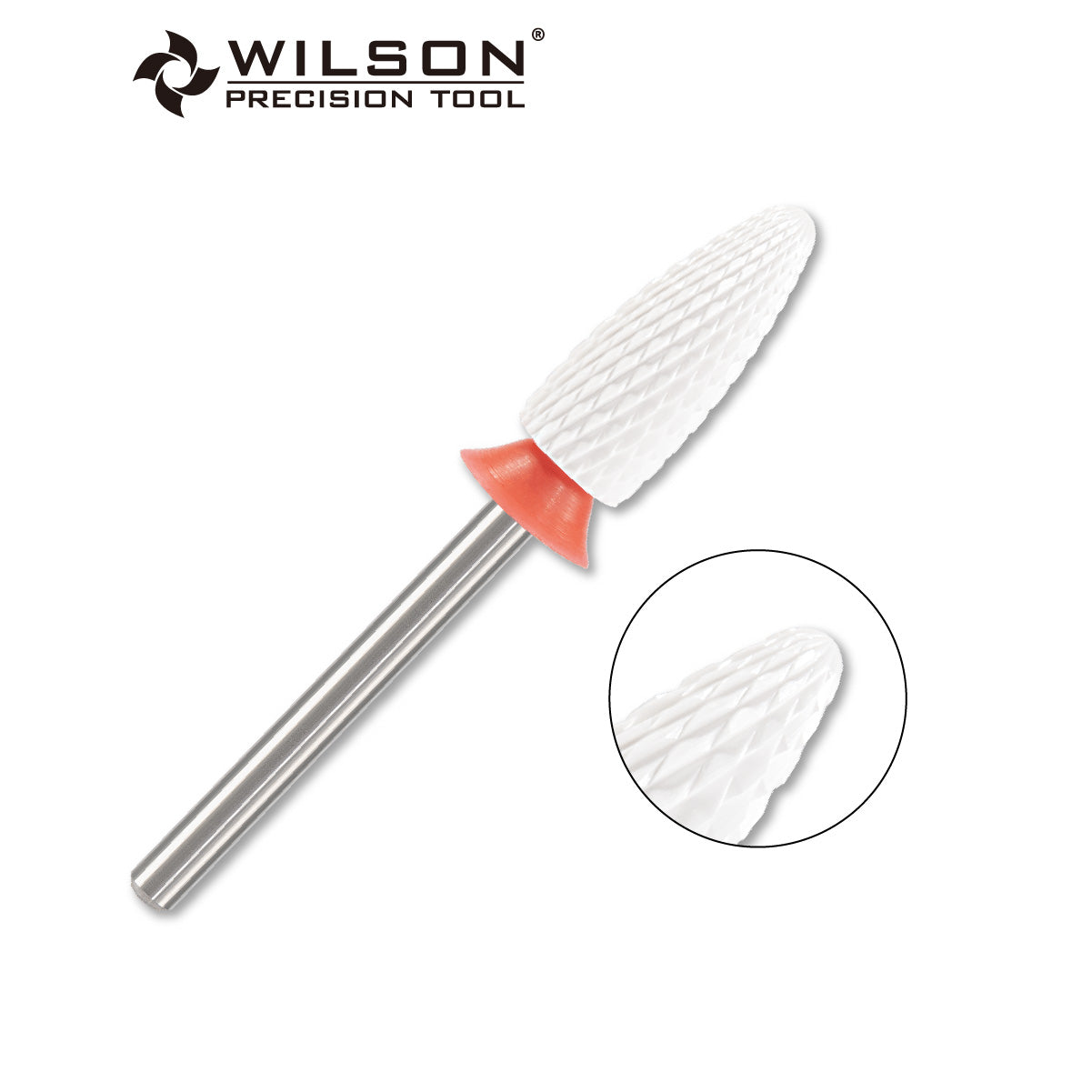 WILSON ネイルアート用 φ6.0mm トーチ形状 複合セラミックバー（ホワイト）